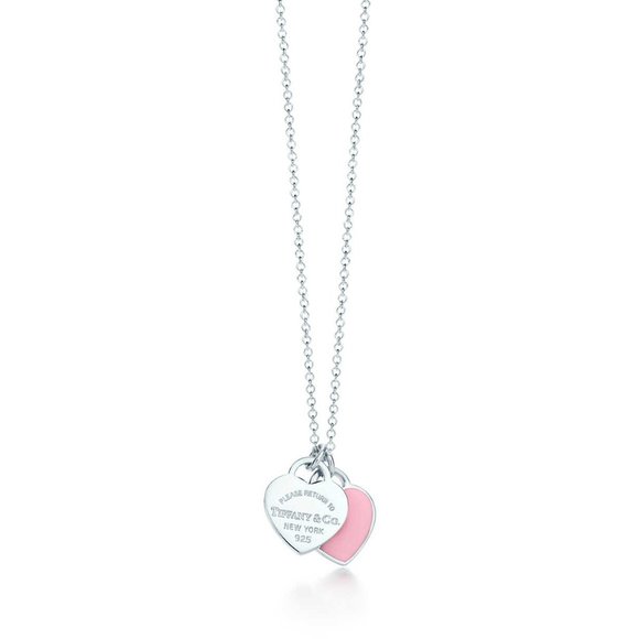 Tiffany & Co. Jewelry - GUC Return to Tiffany Pink Double Heart Pendant